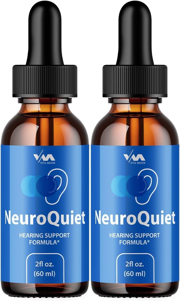 (2 Pack) NeuroQuiet Drops - Neuro Quiet Advanced Formula kuulo tuki, kognitiivinen terveys, ja yleinen hyvinvointi, 2 kuukauden tarjonta