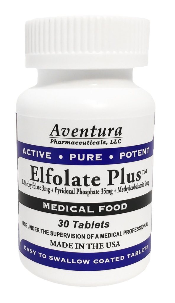Plus® 3mg L-Methylfolate Methyl Folate Methylfolate Medical Food Supplement Professional Strength Active Pure Potent 30 tabletter