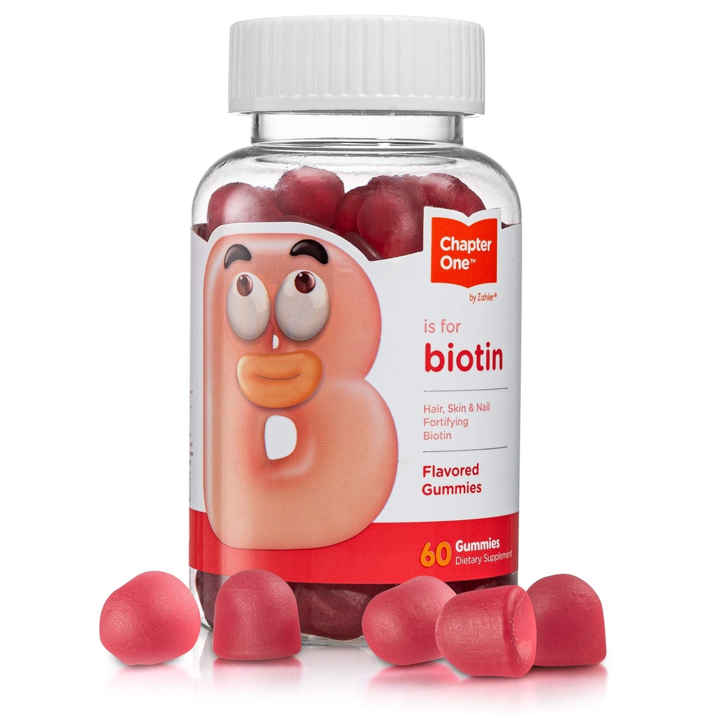Zahler Chapter One Biotin Gummies, Hair Skin och Nails Fortifying Biotin, Certified Kosher, 60 smaksatta gummies