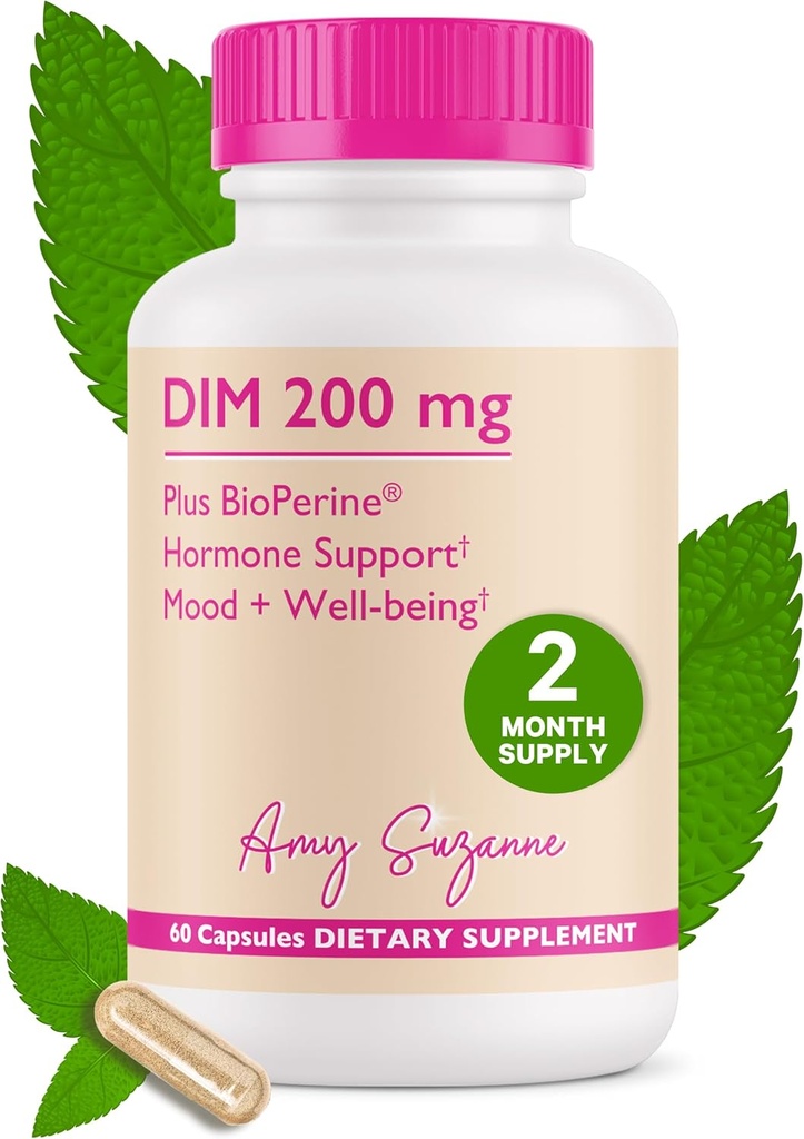 200 DIM täydentää naisille - Estrogeeni aineenvaihdunta ja hormoni Harmony vaihdevuodet, perimenopaussit & PMS tuki - DIM Plus Bioperine mielialatuki - 60 päivän tarjonta, vegaaninen