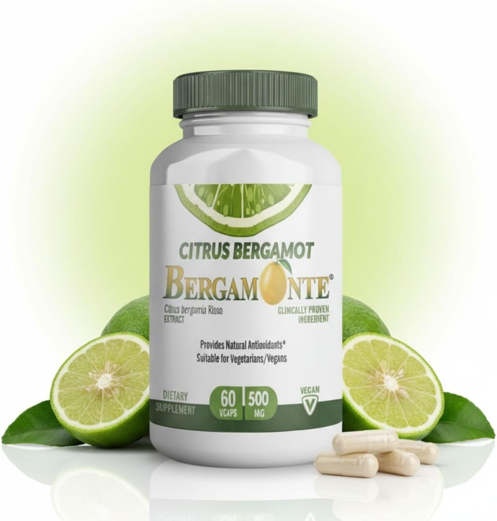 Citrus Bergamot Supplement (Citrus Bergamia) 1000 mg per tarjoilu (2) 60 vegan kapselia - Patentoitu Bergamonte