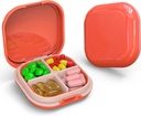 Päivittäinen pilleri Organizer 4 Osastot, Pieni pillerilaatikko Kannettava matka pilleri tapauksessa, Mini pilleri kontti laukku, Compact Travel Medicine Organizer vitamiini, Turskan maksaöljy, täydentää (vaaleanpunainen)