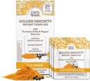 GuruNanda Golden Immuniteetti Instant Drink Mix Turmeric & Black Pepper - Rikas antioksidantteja tukemaan Immuunijärjestelmä & Dgestive Health - Saffron & Almond Flavored, On-Go Sachets (30 kreivi)