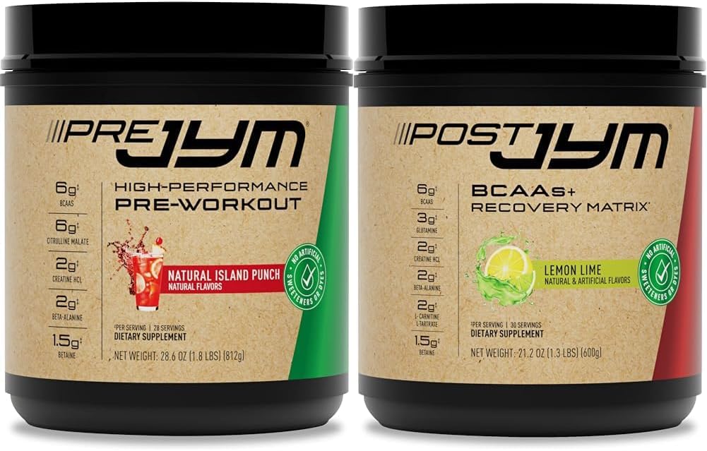 JYM Pre workout, Post Treenout, ja BCAA Lihas Building Lisäravinteet Bundle Pre JYM Powder, Post JYM Active Matrix, 30 Palvelee Jokainen
