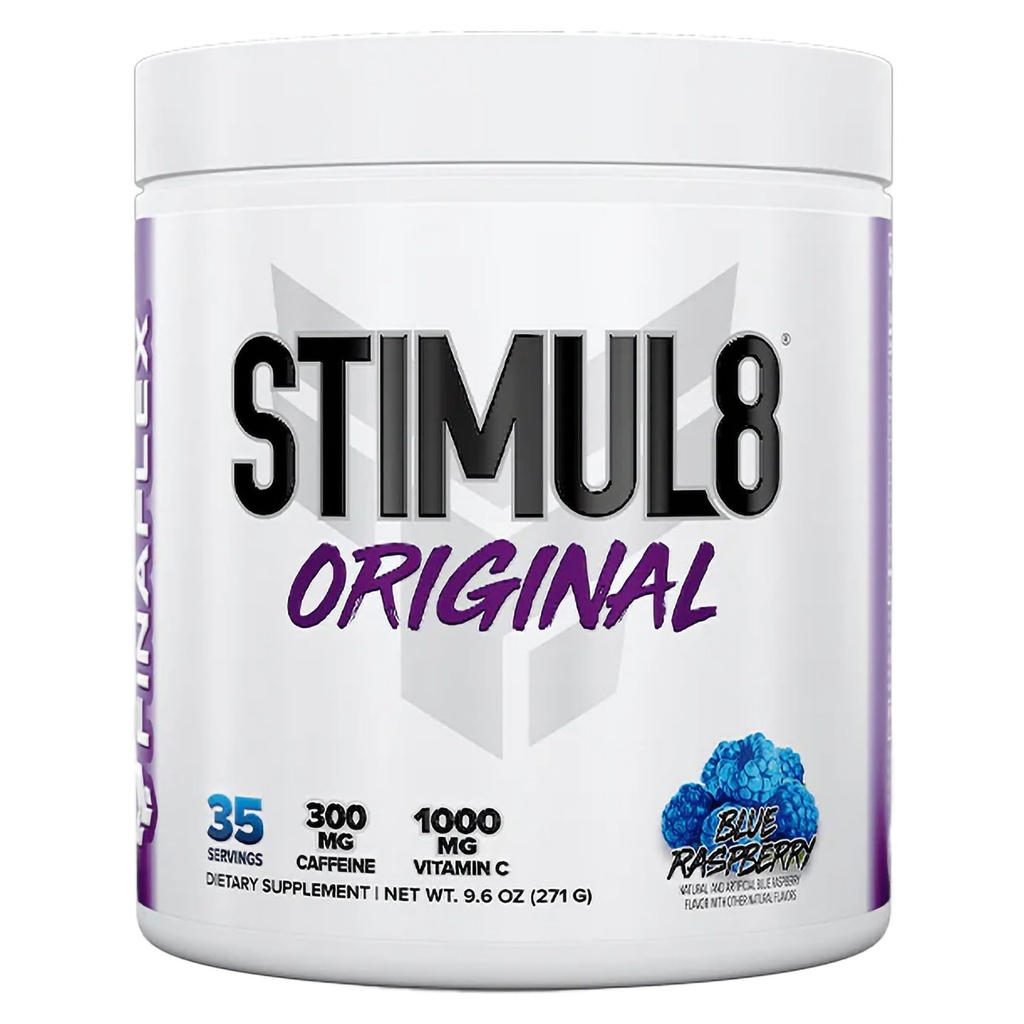 FINAFLEX STIMUL8 Original Pre-Workout, Blue Raspberry - Energy, Strength & Endurance for Men & Women - with comfeine, Beta-Alanine & Vitamiini C - 35
