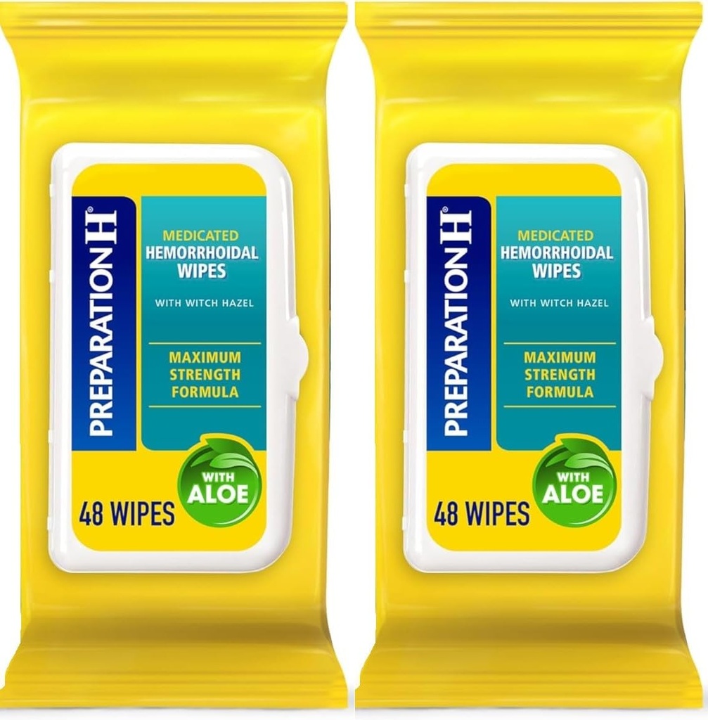Valmistautuminen H peräpukama Flushable Wither Witch Hazel ihon ärsytystä Relief - 48 Count (Pack of 2)