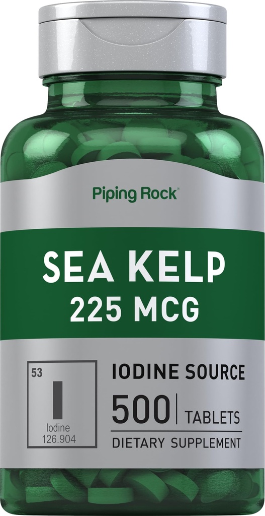 Piping Rock Sea Kelp Lisäravinteet ... 225mcg.. 500 tablettia...