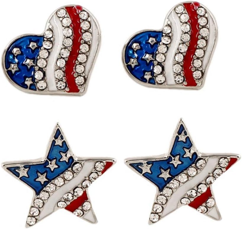 PRETYZOOM Isänmaalliset korvakorut American Flag Eardrop naisten korut Eardrop Kevyt muodikas Party lisävaruste