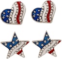 PRETYZOOM Isänmaalliset korvakorut American Flag Eardrop naisten korut Eardrop Kevyt muodikas Party lisävaruste