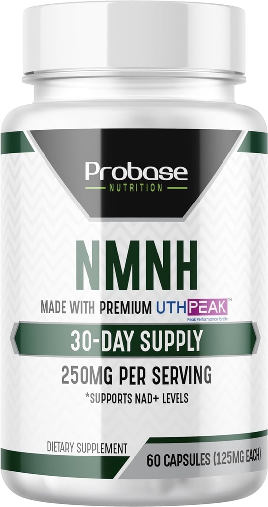 Uthpeak NMNH NAD Supplement 250mg - Suositeltava annos terveenä ikääntymiseen, muistin Focus täydentää kognitiivisen toiminnan tuki (60 kapselia) - Vaihtoehto NR, NAD, Quercetin ja Fisetin