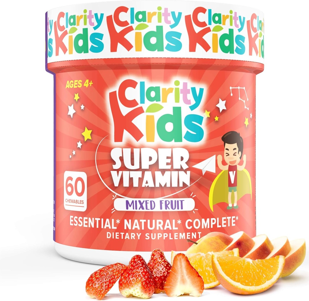 Clarity Kids Super vitamiini monivitamiini lapsille ... C-vitamiini, D-vitamiini, & sinkki...