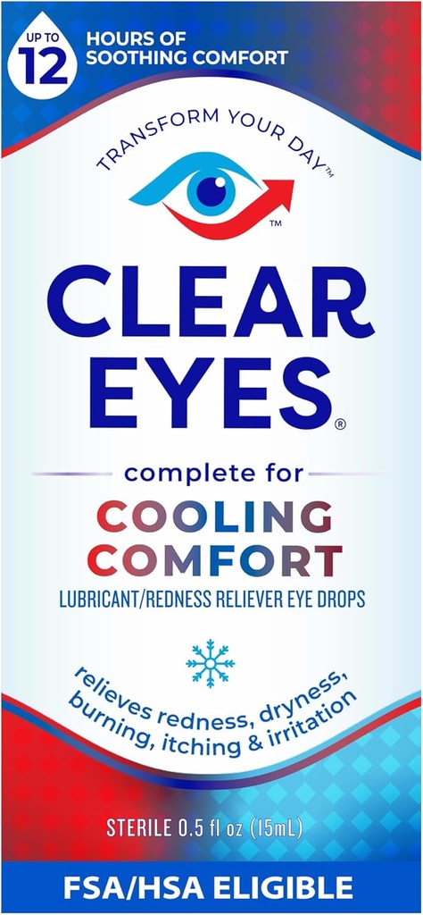 Kirkkaat silmät jäähdyttävät Mukavuus Eye Drops, 0,5 Fl Oz