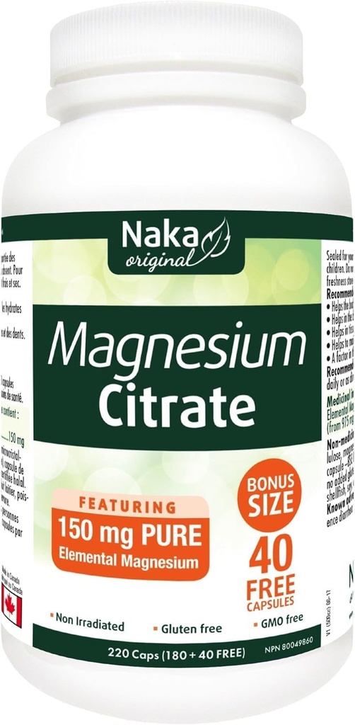 Naka Magnesiumsitraatti, 220 kapselia