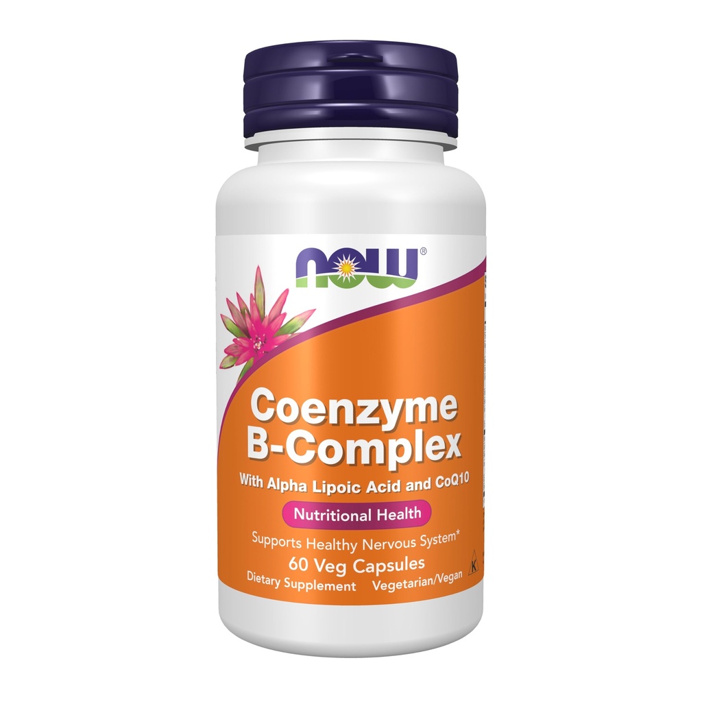 NOW Foods Supplements, Co-Enzyme B Complex med Alpha Lipoic Acid och CoQ10, Nutritional Health, 60 Veg Capsules