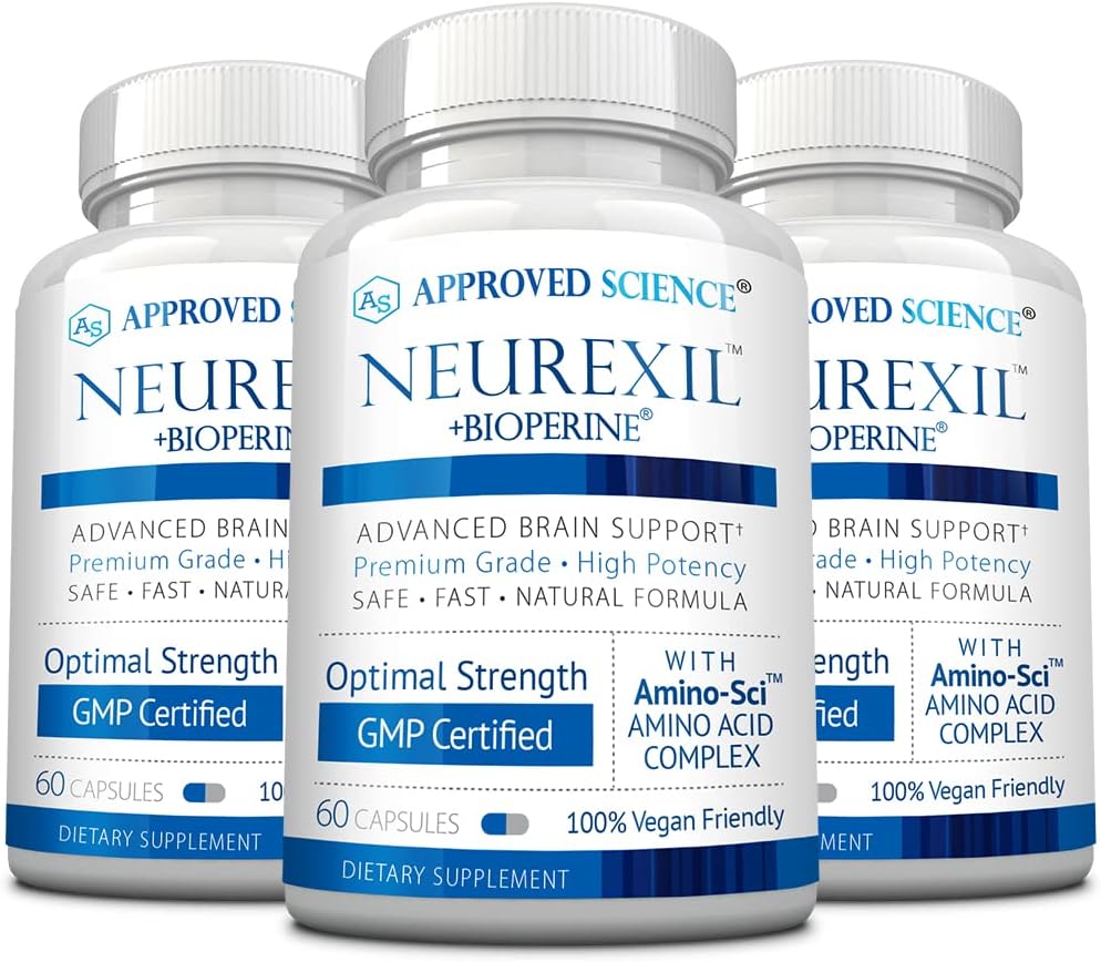 Hyväksytty tiede Neurexil - Natural Nootrophic Support with DMAE - Enhance Brain Function, Sharpen Clarity, Boost Memory - L-tyrosine, Ginkgo Biloba, Huperzine A, BioPerine - 3 kuukauden toimitus
