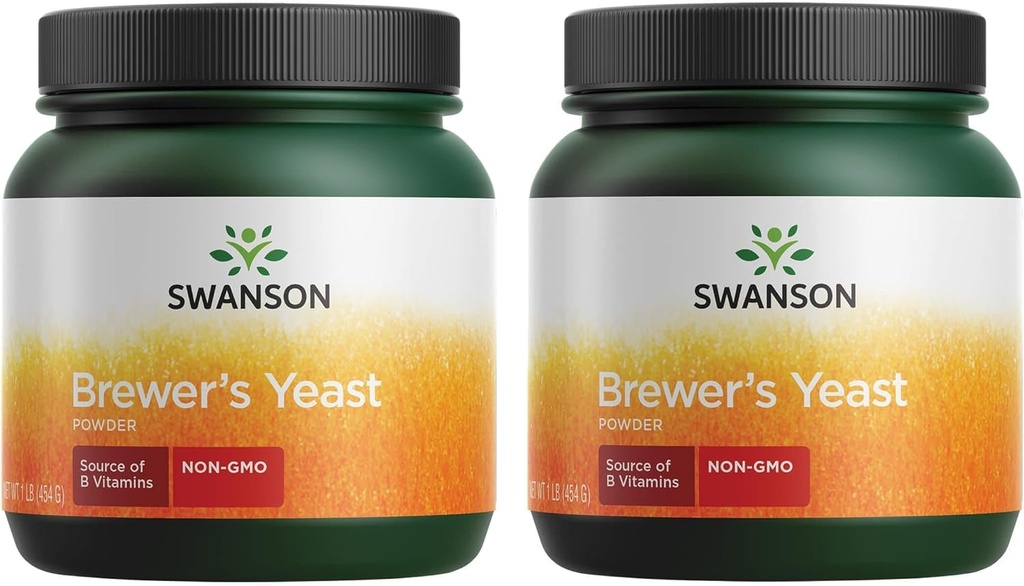 Swanson 100% Pure Brewerin hiivajauhe GMO-vapaa 1 lb (454 g) Pwdr (2 pakkaus)