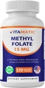 Vitamatic Methyl Folate 15 mg ... 120 Kasvikapselit Optimoitu ja aktivoitu korkea teho...