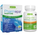 Pharmepa Restore & Longvida Lipidated Curcumin 500mg Bundle, 1000mg Pure EPA Omega-3 Fish Oil & Ultra Bioavailable Curcumin, av Igennus