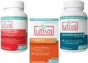 15% Bundle Utiva Cranberry PACs Supplement for Urinary Tract Health 30 Vegi Capsule + Utiva Probiotic för Gut and Urinary Tract Health 30 Delayed Release Vegi Capsule + Utiva Bladder Health 60 Capsule