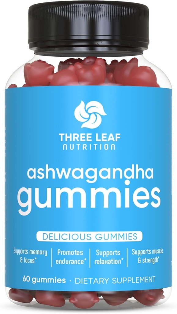 Ashwagandha Gummies for Men & Women - Ashwagandha Supplements stöder fokus, minne, lugn och energi - Ashwagandha Extract Gummy - 60 Gummies