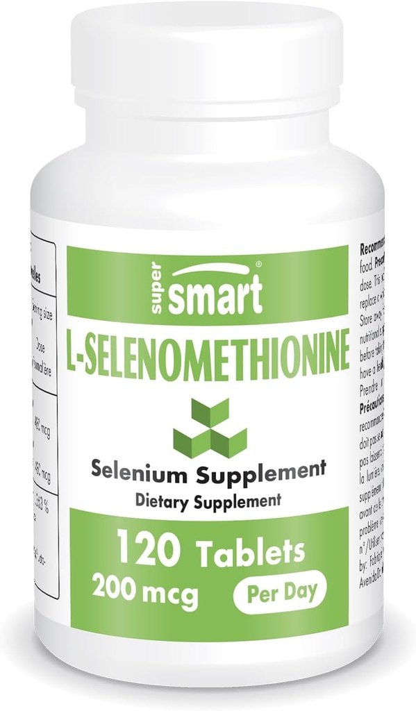 SuperSmart - L-selenometioniini 200 mikrog päivässä (Seleenilisä) - suuri imeytyminen - Essential Trace Mineral 