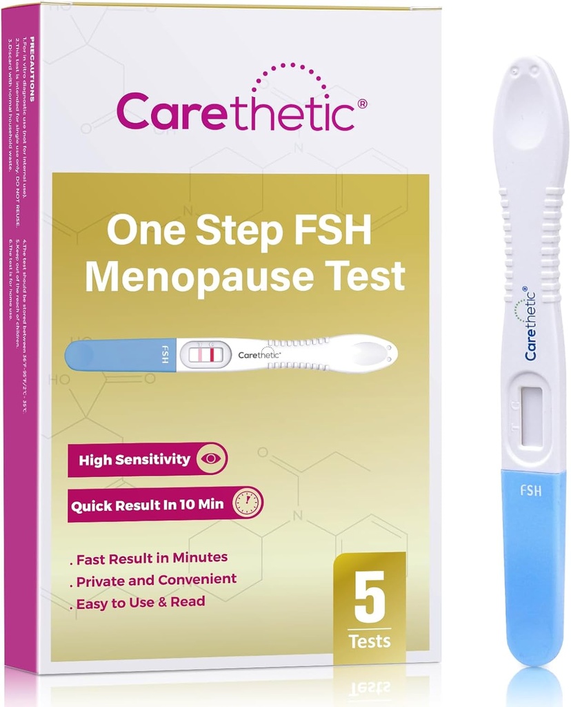 [5 Pack] Carethetic FSH Menopause Test Kit - Keskivirta at-Home Menopause Test, High-Sensitivity FSH Detection for Perimenopause & Fertility Monitoring