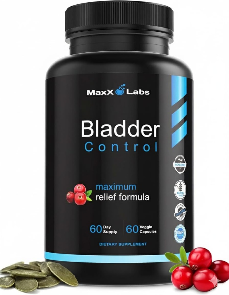 Rakko Control Supplement - Yliaktiivinen virtsarakon valvonta pillereitä - Potent Blend of Kurpitsa siemenöljy, karpalouute & D3-vitamiini - virtsan tract infektion hoito naisille ja miehille - 60Ct