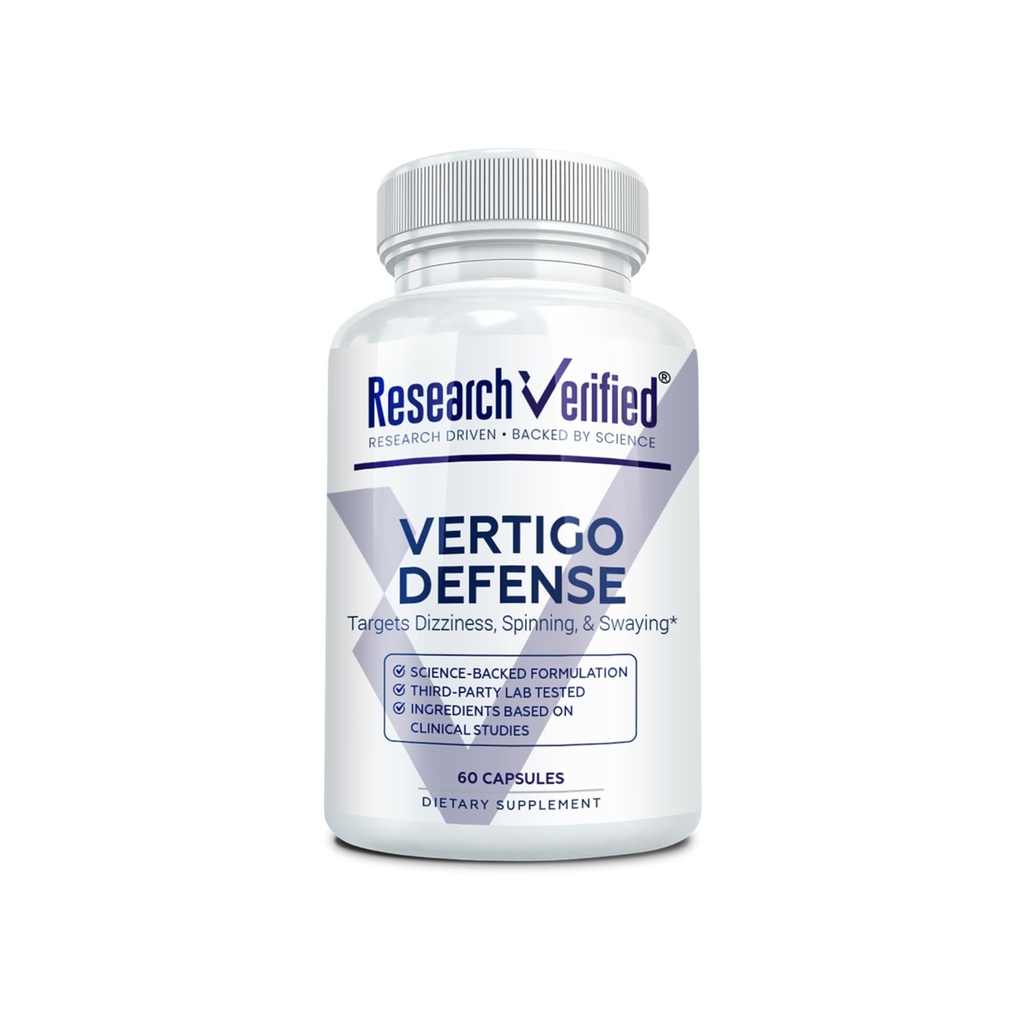 Tutkimus Varmennettu Vertigo Defense - Soothe Oireet ja tuki sisäinen korvatasapaino - D3-vitamiini, inkivääri, Ginkgo Biloba, BioPerine - 60 kapselia