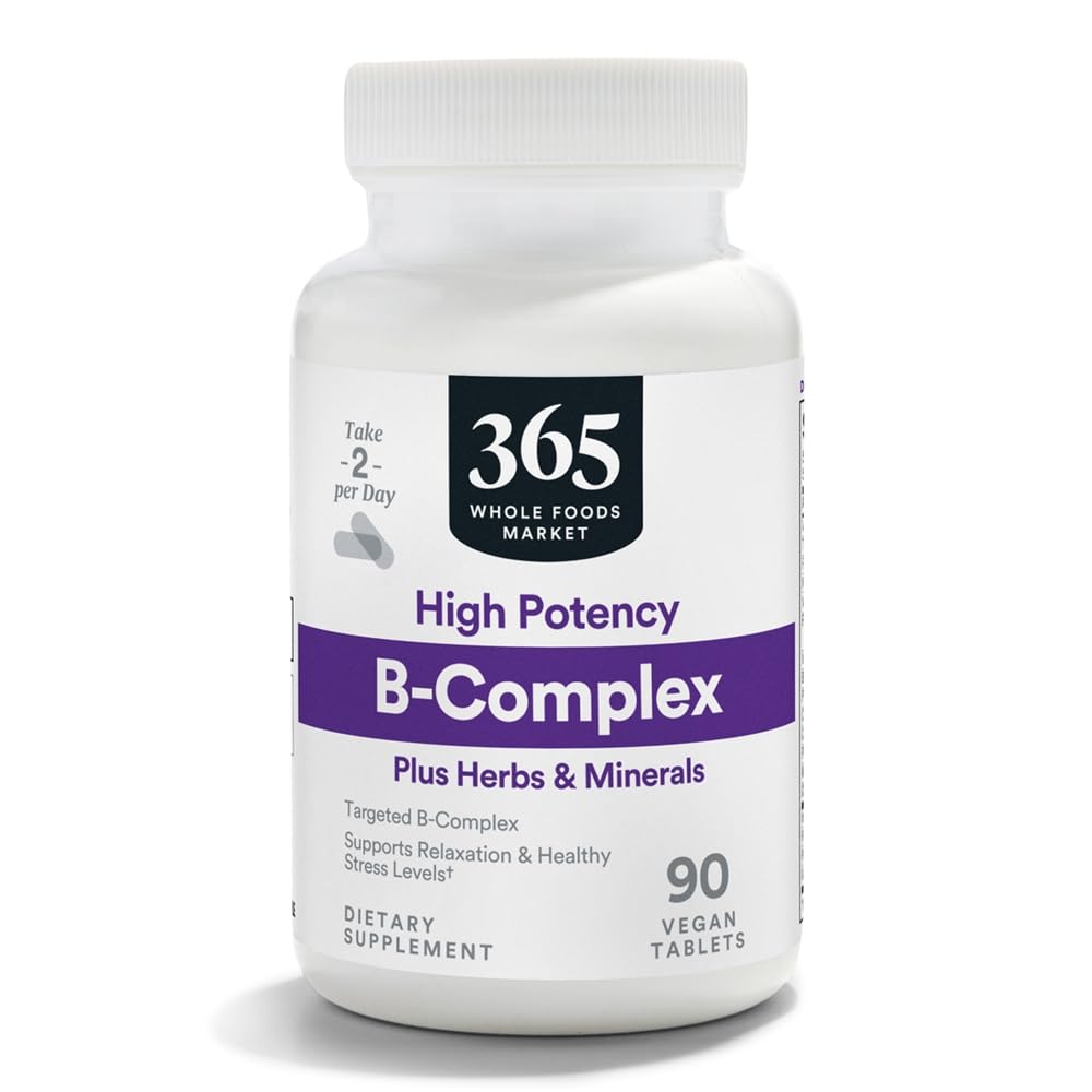 365 by Whole Foods Market, High Potency B Complex kasviperäisten tuki tabletteja, 90 CT