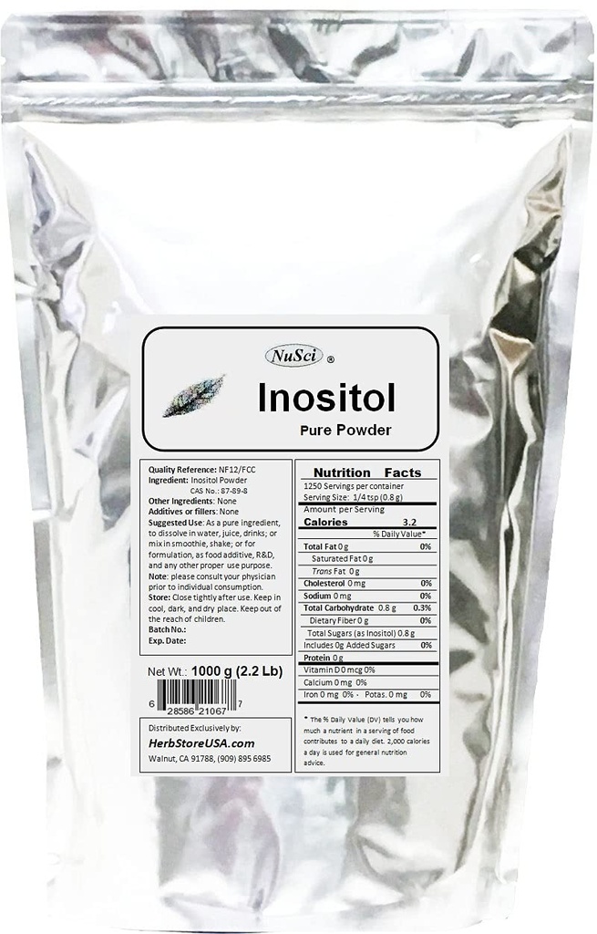 Inositoli Bulk Puhdas jauhe 1000g (2,2 lb) NF12 & FCC Quality Standard