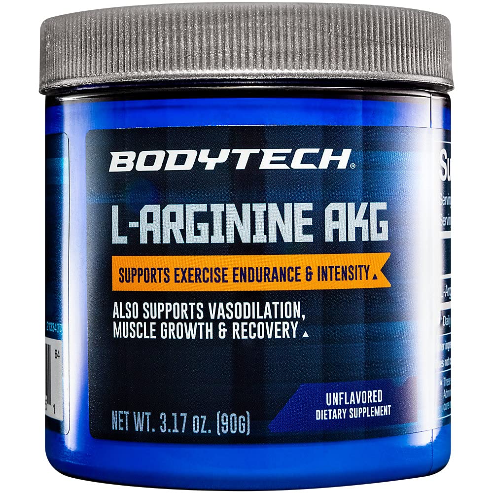 BODYTECH L-arginiini AKG 3000MG - Tukee harjoitusta Endurance & Intensity, Lihasten kasvu & toipuminen, vasodilaatio, typpioksidi (3.17 Ounce Powder)