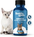 Hepatiskt leverstöd för katter upplösbara, Homeopatiska, Digestive Feline Supplement för Liver Detox och Nutrient Absorption 100% all naturlig, lätt att ge, fri från kemikalier eller tillsatser, 400 piller