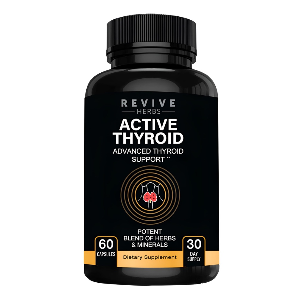 Thyroid Support: Kraftfullt blandning av Ashwagandha, jod, selen, magnesium, zink, vitamin B12 och mer för optimal hälsa - 60 kapslar