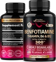 Benfotiamiini 300 mg - Hermotuki, energia- ja aineenvaihduntatuki - benfotiamiinin lisäravinteet rasvaliukoinen B1-vitamiini - Erittäin biologisesti saatavilla & imeytyvä - tiamiini, B12-vitamiini ja B6-90 kapselia