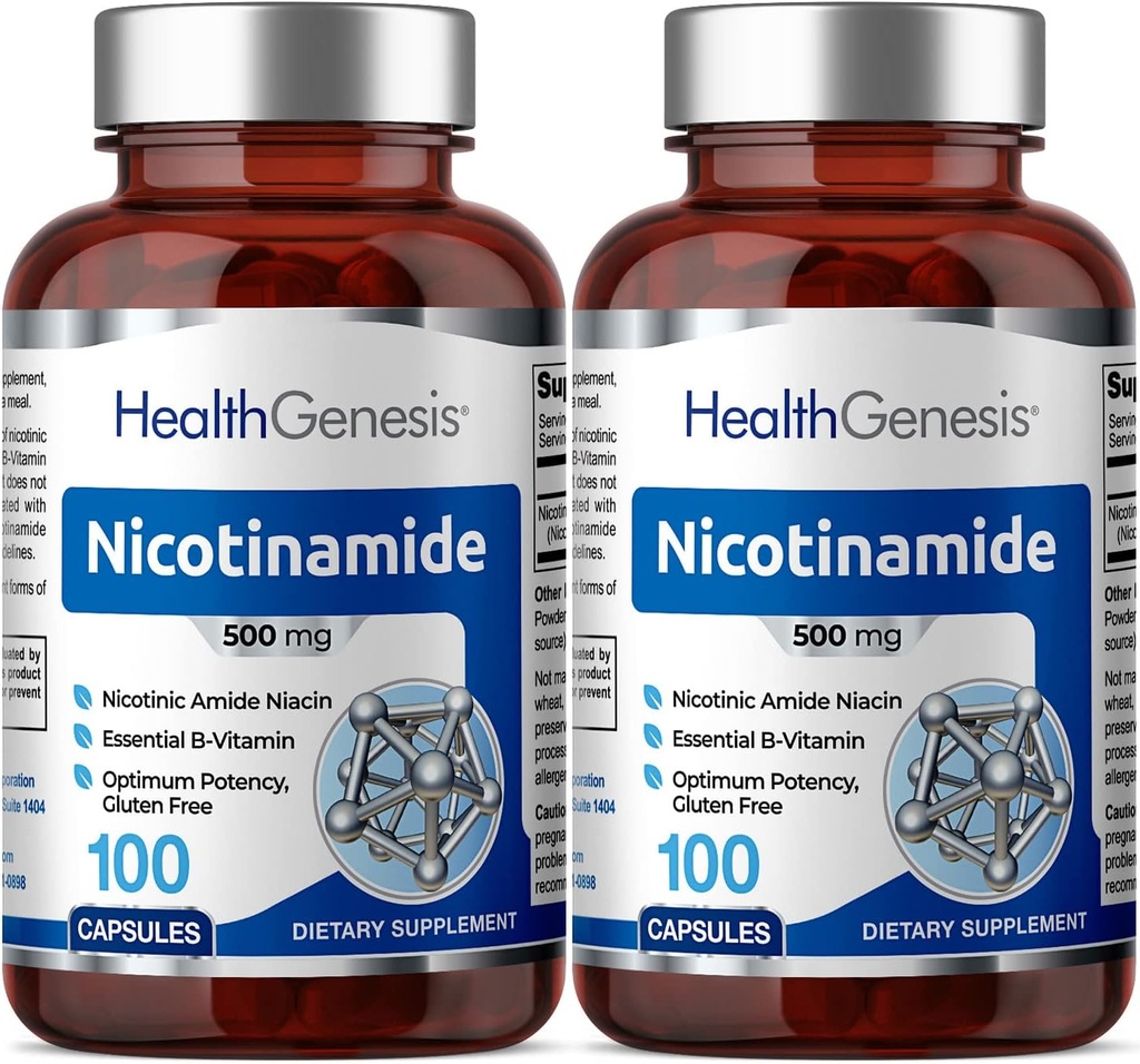 B-3 Nikotinamidi 500 mg 100 Caps 2 Pack - Nikotinic Amide Niacin luonnollinen flush-vapaa vitamiini Formula - tukee ihosolun terveys