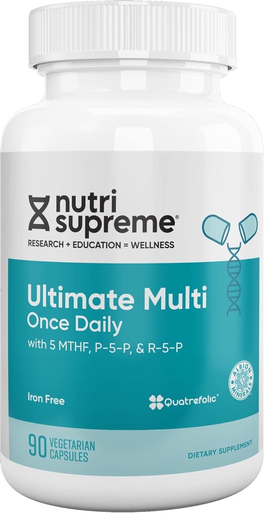 Nutri Supreme Ultimate Multivitamiini miesten ja naisten, yli 20 vitamiinit ja mineraalit, Päivittäinen ravitsemus täydentää immuunitukea, Kosher, kasvissyöjä 90 päivän tarjonta