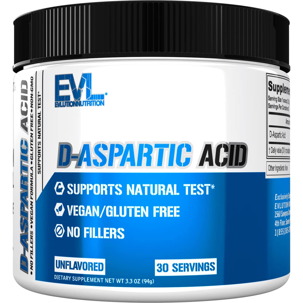 D Aspartic Acid Testosteroni Booster miehille - 3120mg DAA D-aspartic Acid Pre Treout Powder Muscle Builder for Men 3,12g - Miesten Health Supplement for Enhanced Drive Potency ja Vigor - Ei makua