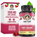 Ancient Bliss Tart Cherry Capsules, Inflammation & Joint Support Supplement för Män & Kvinnor, Tart Cherry Supplement för att stödja Digestion, Sleep & Vitality (120 kapslar)