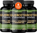 Gade Nutrition Quercetin C-vitamiinin ja sinkin kanssa - Quercetin 500 mg - Quercetin bromelaiinin kanssa - Sinkki Quercetin - Quercetin lisäravinteet + D3-vitamiinin (ei-GMO, Gluteeniton, Vegan) - 6 kuukauden tarjonta