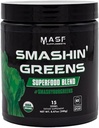 MASF Smashin' Greens Superfood Blend NSF Sport, Super Greens Ruoansulatus, Spirulina, Klorella, Bloat Relief, 8.47 Ounce (Pakkaus 1)