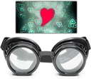 GloFX Black Heart Effect Diffraktiolasit - Katso Hertat - 3D Holografinen kuva Edm Rave Outfit Steampunk Cosplay Music Festival Essential