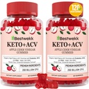 Apple Siideri Viinietikka Gummies, Max Strength 2000mg ACV Gummy with Probiotics, B12 and Keto Support, For Digestion, Metabolia, Detox, Gut & Immuuni Health, Liivate-vapaa, ei-GMO, 120 keto acv gummies