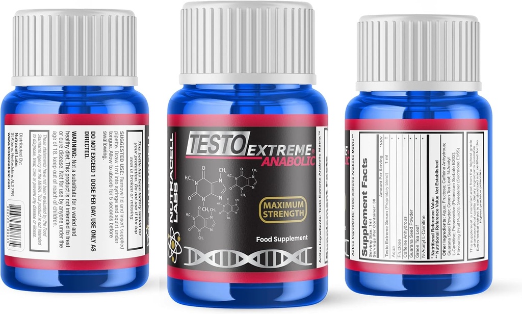 Testo Extreme Anabolinen (4 kuukauden kurssi) Testosteroni Booster, Lihaksen kasvu ja vahvuus pino