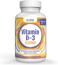 90 Vegetabiliska kapslar Vitamin D. D3 5000IU (125 MCG) High Potency Immune Support Kosttillskott. Hälsosam muskelåterhämtning Avancerad. Icke-GMO Formel
