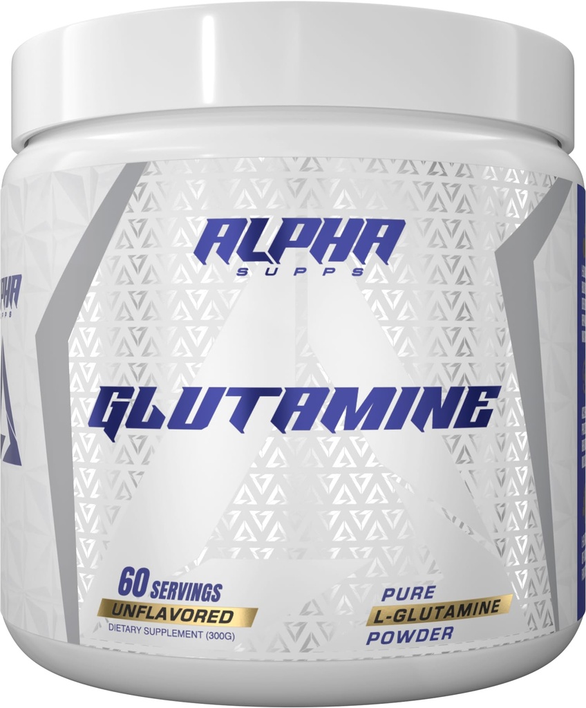 Alfa Supps Pure L- glutamiinijauhe - makuamaton Aminohappo, glutamiiniravintolisä lihasten palautumiseen, Gut & Immuunituki - 60 tarjoilua - 300 grammaa