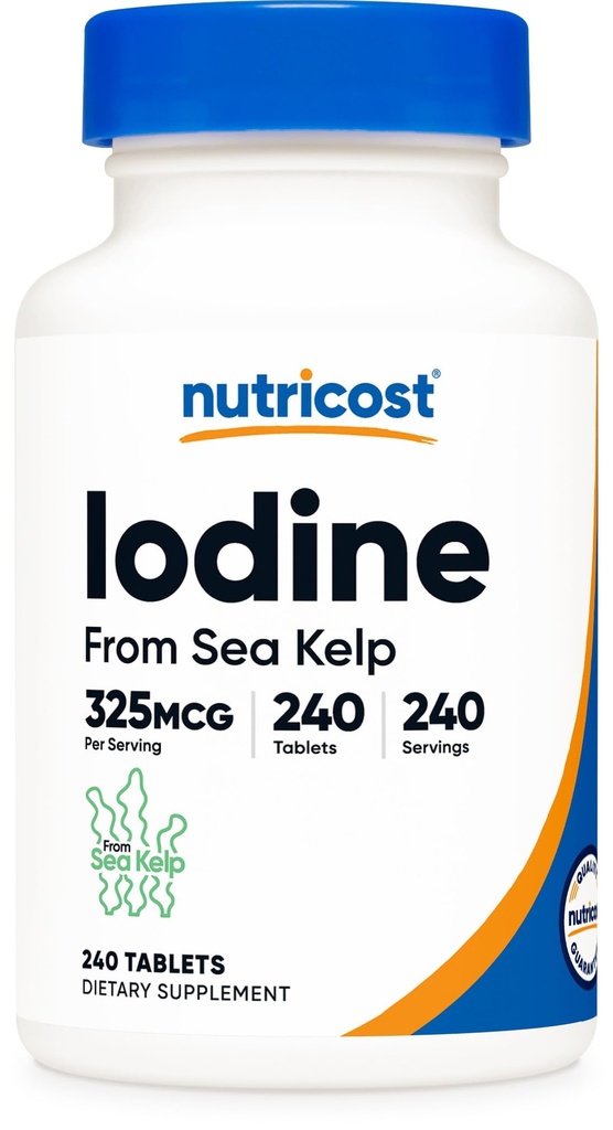 Nutricost Jodi (luonnollinen Jodi Sea Kelp) 325 mcg, 240 tablettia - ei-GMO, Gluteeniton