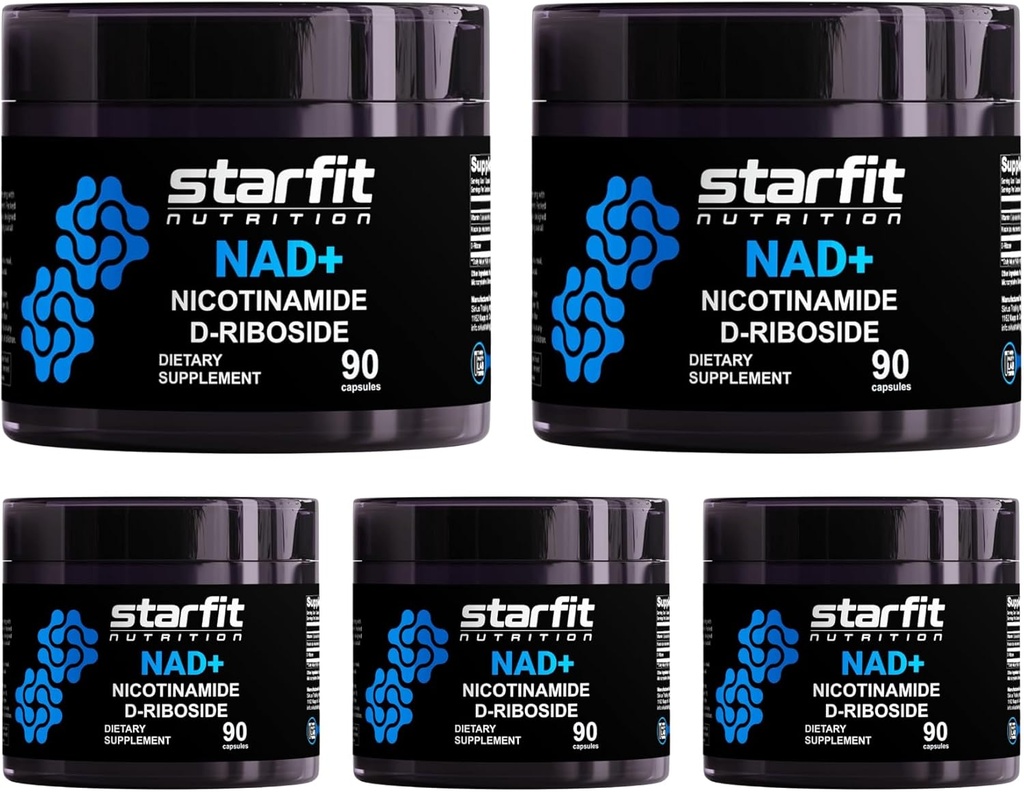 STARFIT - Nikotinamid D-Riboside, Nikotinamid Riboside för att stödja NAD+ Nikotinamid Riboside NAD Supplement, Focus och Energy Supplement, Metabolism Support Nicotinamide Riboside NAD Supplement, 450 Capsules