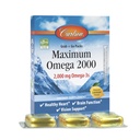 Carlson - Maximum Omega 2000 Tartu + Go Packs, 2000 mg Omega-3s, Wild-Caught, Norwegian Fish Oil Supplement, kestävästi Lähde: kalaöljy kapselit, sitruuna, 30 Softgel Pack