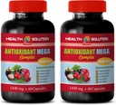 antioxidantkomplex - ANTIOXIDANT MEGA COMPLEX 1440 MG - Mangosteen extrakt, antioxidant näringstillskott, cranberry pomegranate mangosteen, detox och rensa 2 flaskor 120 kapslar