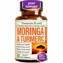 Moringa + gurkmeja Curcumin Supplement för gemensam hälsa, tarmhälsa, energi och immunstöd - Total Wellness Formel - Tumeric Curcumin med Black Pepper & Moringa Pure Capsules - 60 Count